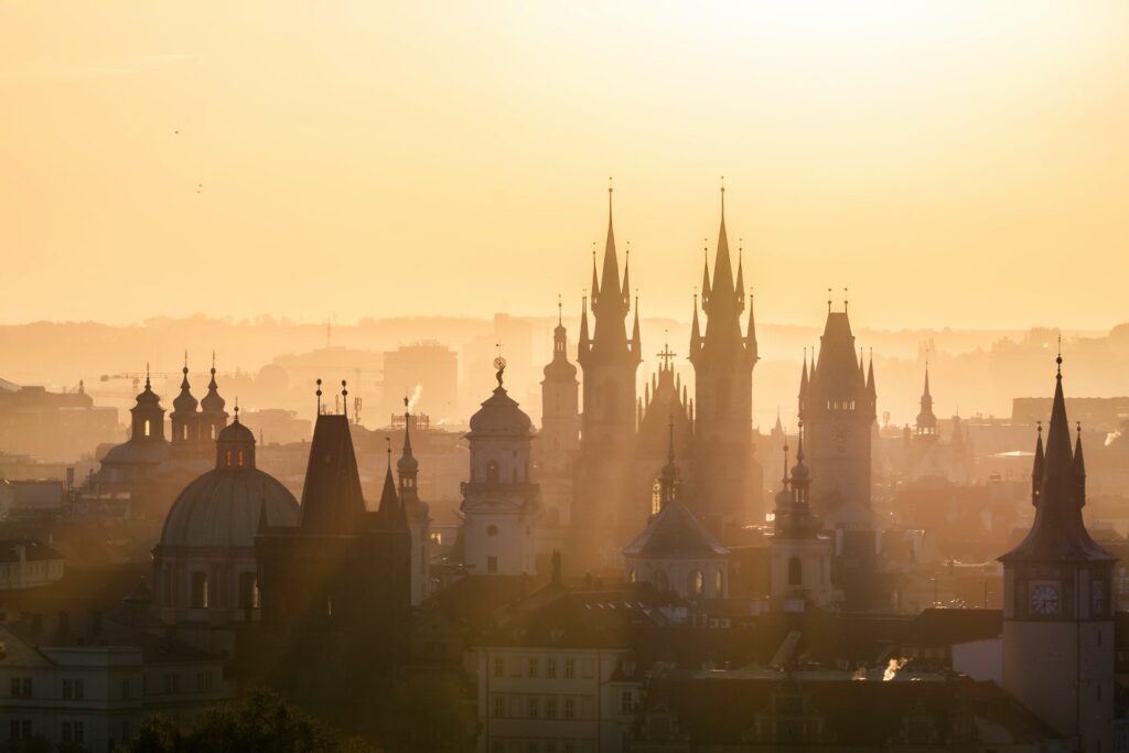 prague walking tour map